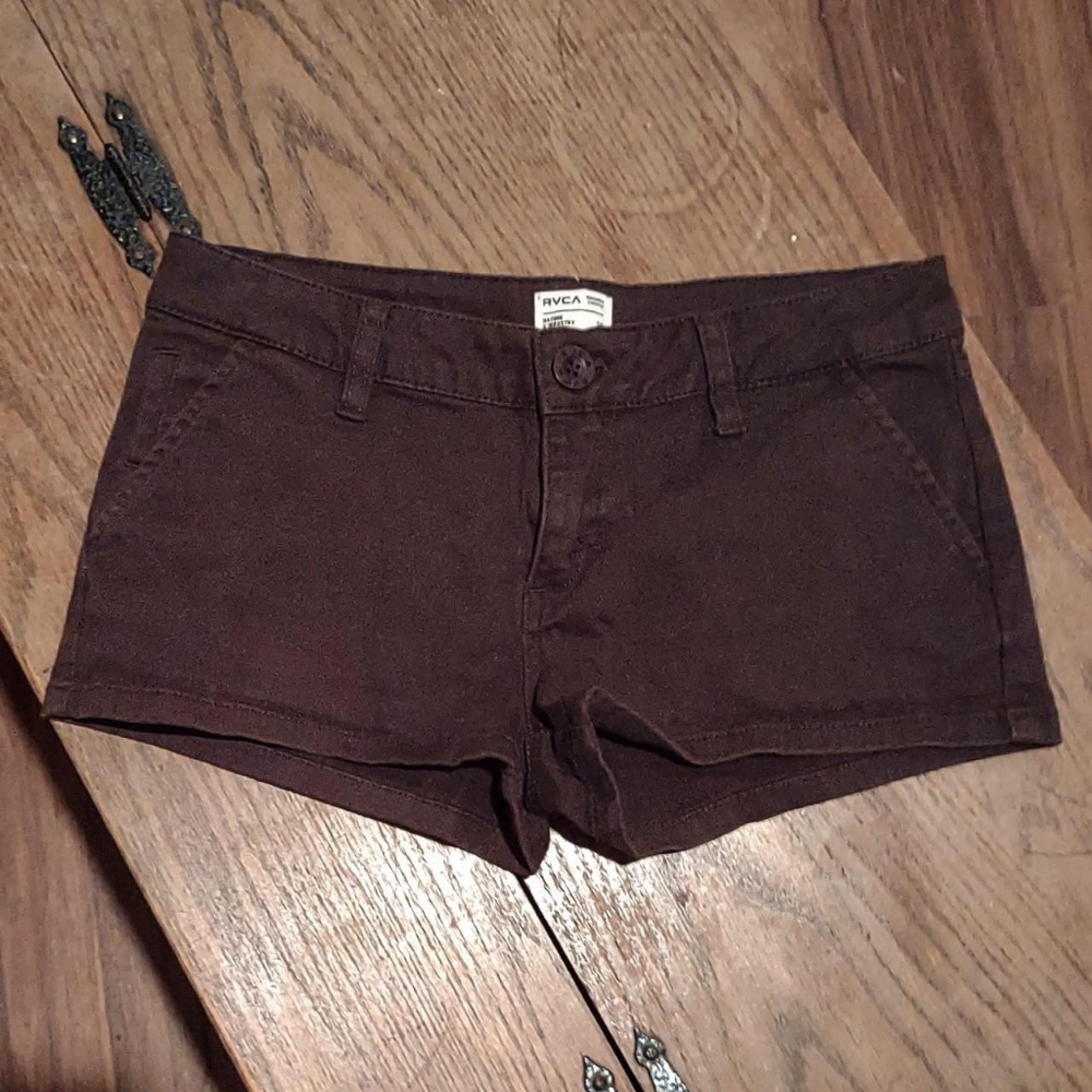Nature x Industry boho eco rvca straight leg brown khaki surf  short euc